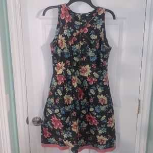 Denim Style Floral Midi Dress